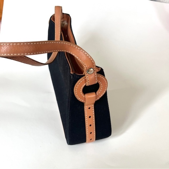 Vintage Shoulder Bag Y2k Cole Haan Mini Baguette Black Canvas Hampton Demi Purse - Picture 4 of 8